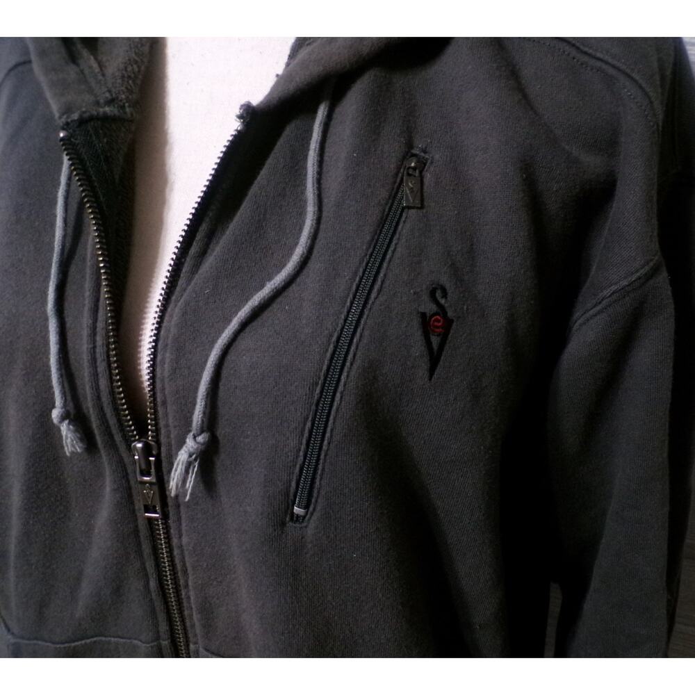 SCOTTeVEST‎ Zip Hoodie Sweatshirt M Dk Gray Burgundy Ultimate tec Get Wired Y2k - Picture 3 of 10